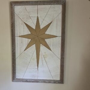 Rustic Star Wall Art in Brown and White